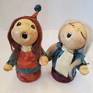 Paper Mache Christmas Carolers Figurines Decor Vintage 👀